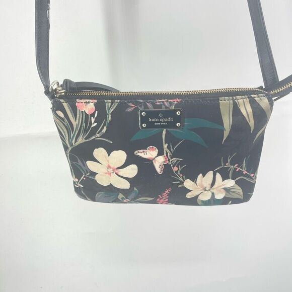 Kate Spade New York Womens Crossbody Bag Wilson Road Botanical Black One Size - Picture 4 of 16